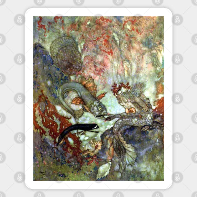 The Merman King - Edmund Dulac Sticker by forgottenbeauty